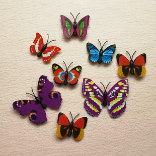 彩色蝴蝶布贴领花 服装布艺辅料蝴蝶胸针