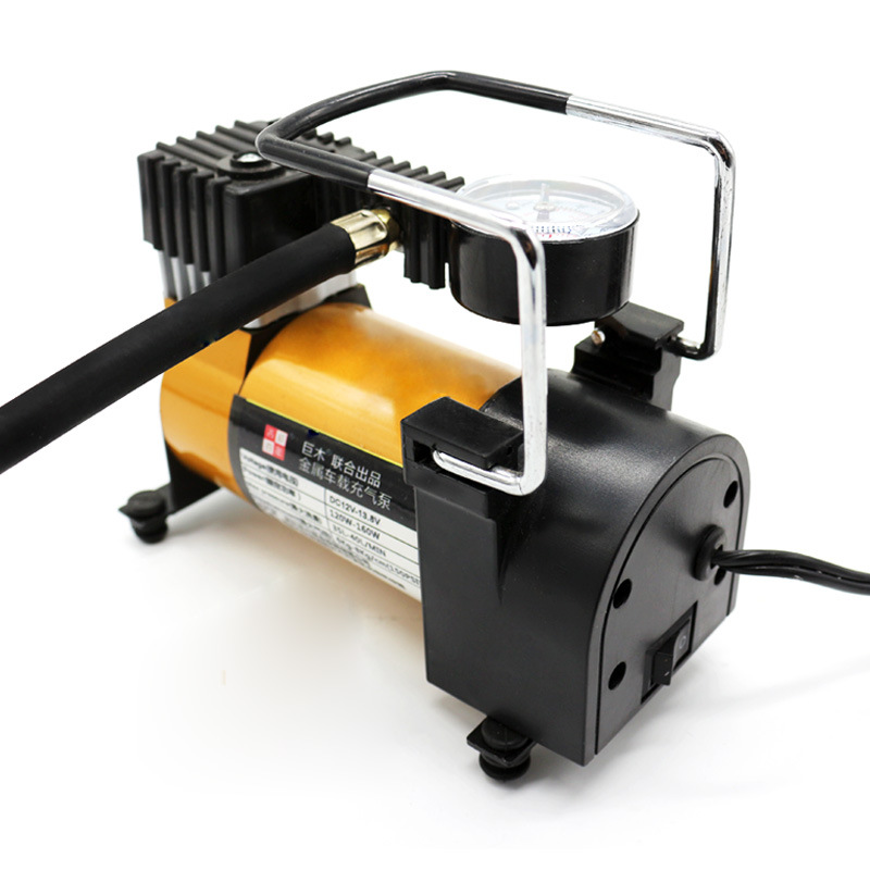 12v金属充气泵单双缸汽车用便携式充气泵电动车载打气泵套装摩托
