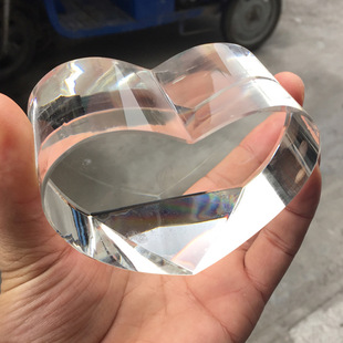 新款爱心水晶内雕摆件礼品 10cm桃心工艺品 可以刻字订做形状