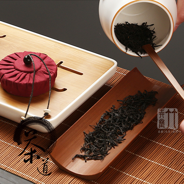 竹茶道配件 竹茶荷茶针 缠线三件套 功夫茶具套装竹茶具 茶荷竹片