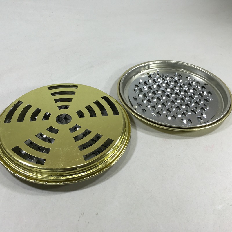 夏季2元带盖蚊香盘 家庭用铁质蚊香盒 两元店地摊批发货源