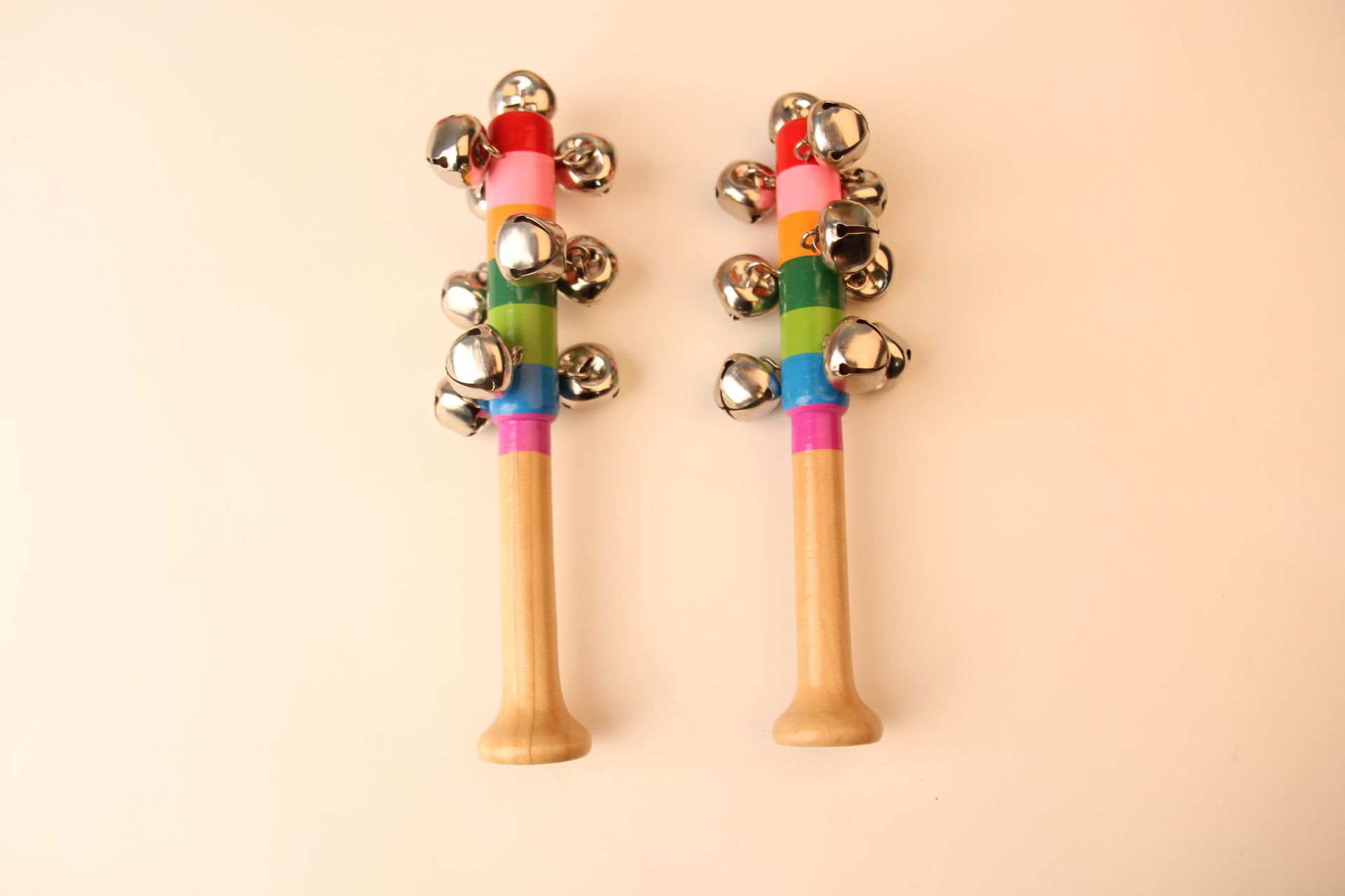 丹妮奇特七彩木制手摇铃创意玩具 0-3岁婴幼儿早教玩具床摇铃批发