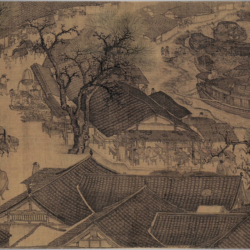 长卷宋代名画清明上河图画芯批发装裱客厅书房挂画办公室装饰框画