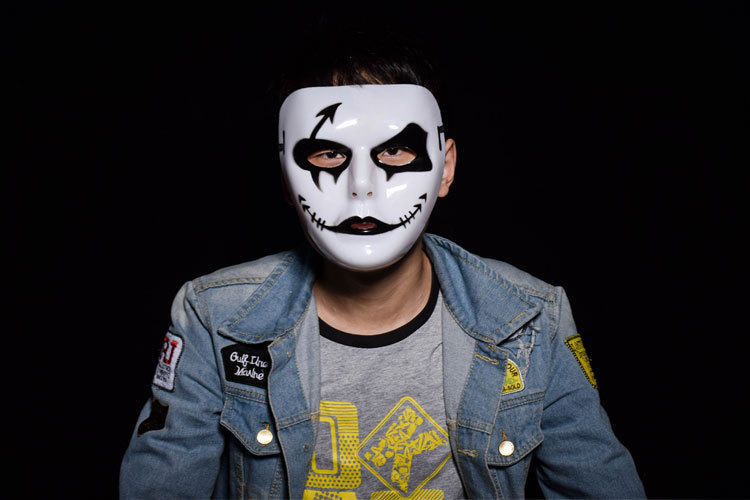 万圣节假面舞客鬼面具舞步街舞面具 白色恐怖面具 舞客嘻哈面具