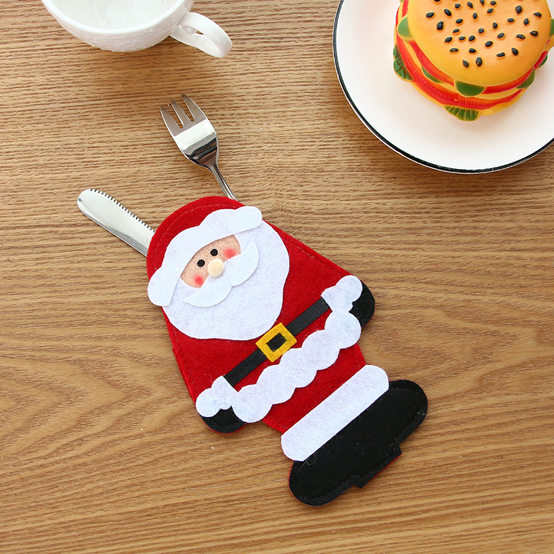 AliExpress Christmas Knife and Fork Set Christmas Product Knife and Fork Bag Santa Claus Tableware Set Christmas Decoration Supplies