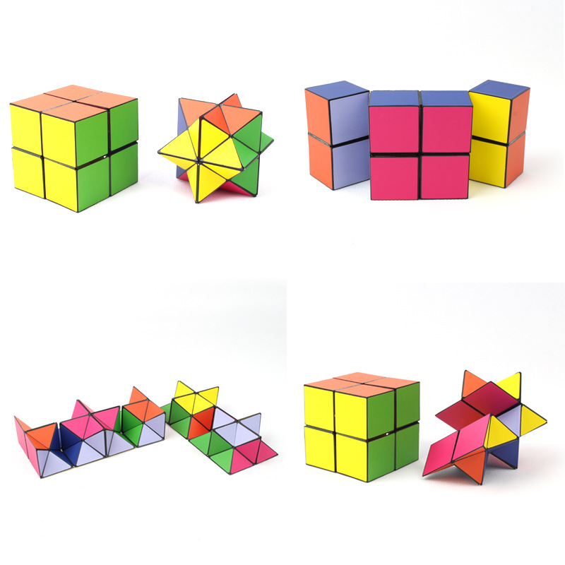 二合一折叠魔方pvc贴纸菱形魔方文创广告礼品图案logo创意魔方