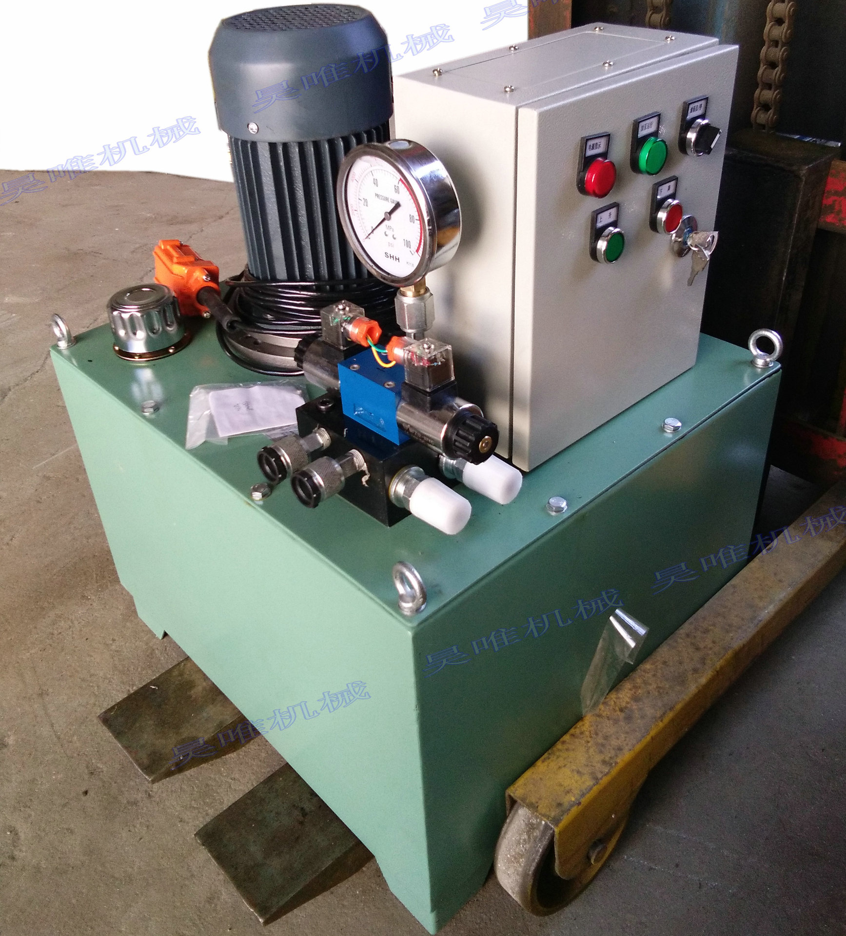 现货电动液压泵高压电动油泵电换向63兆帕高压泵站三包一年