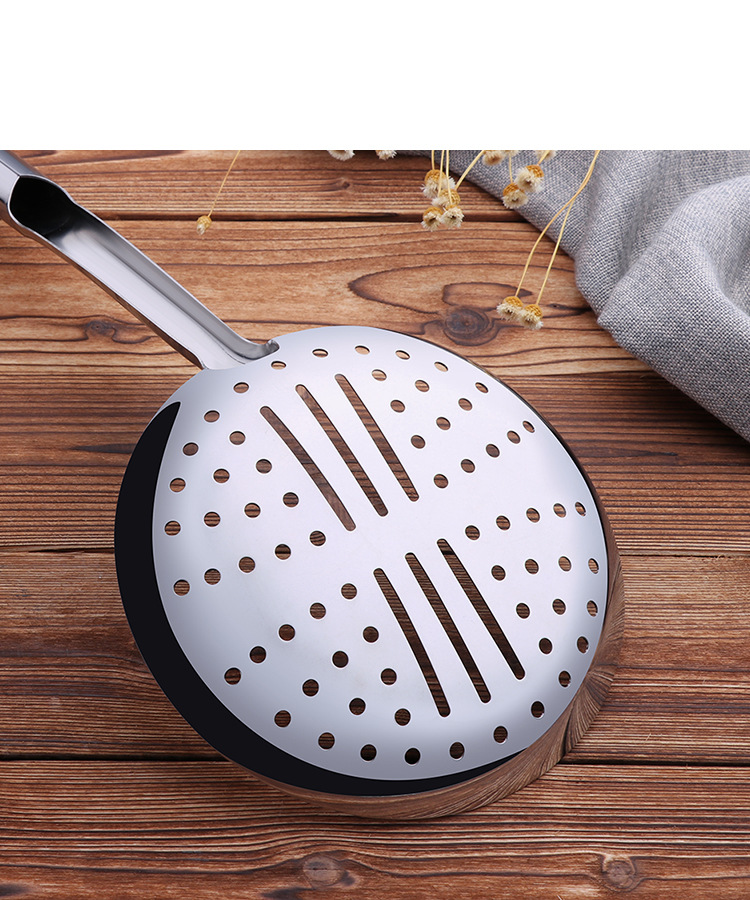 厨师不锈钢大漏勺长柄过滤网勺厨房漏勺麻辣烫油炸火锅漏勺捞面勺