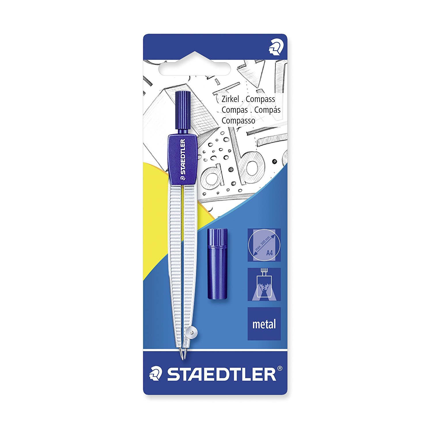 施德楼 staedtler 550 50bk 学生用 绘图 圆规(刻度尺)吊卡装