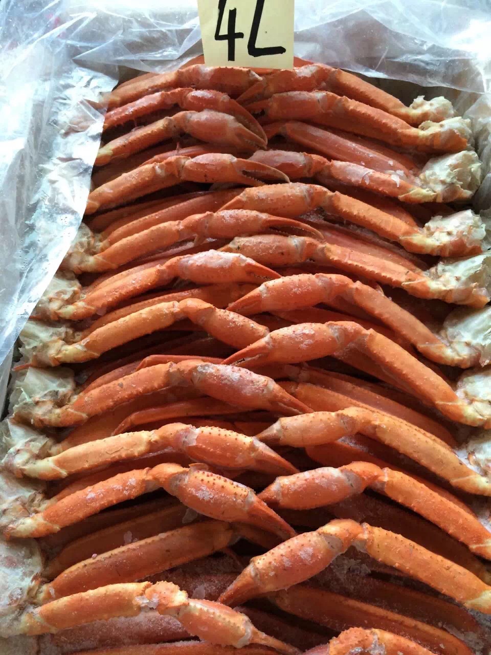 朝鲜红蟹腿雪蟹腿自助餐酒店批发冷冻蟹腿一手货源 l号8kg/件
