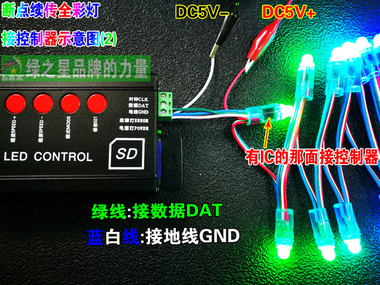 全彩外露灯串led灌胶全彩点阵招牌发光字8206断点续传led全彩灯串