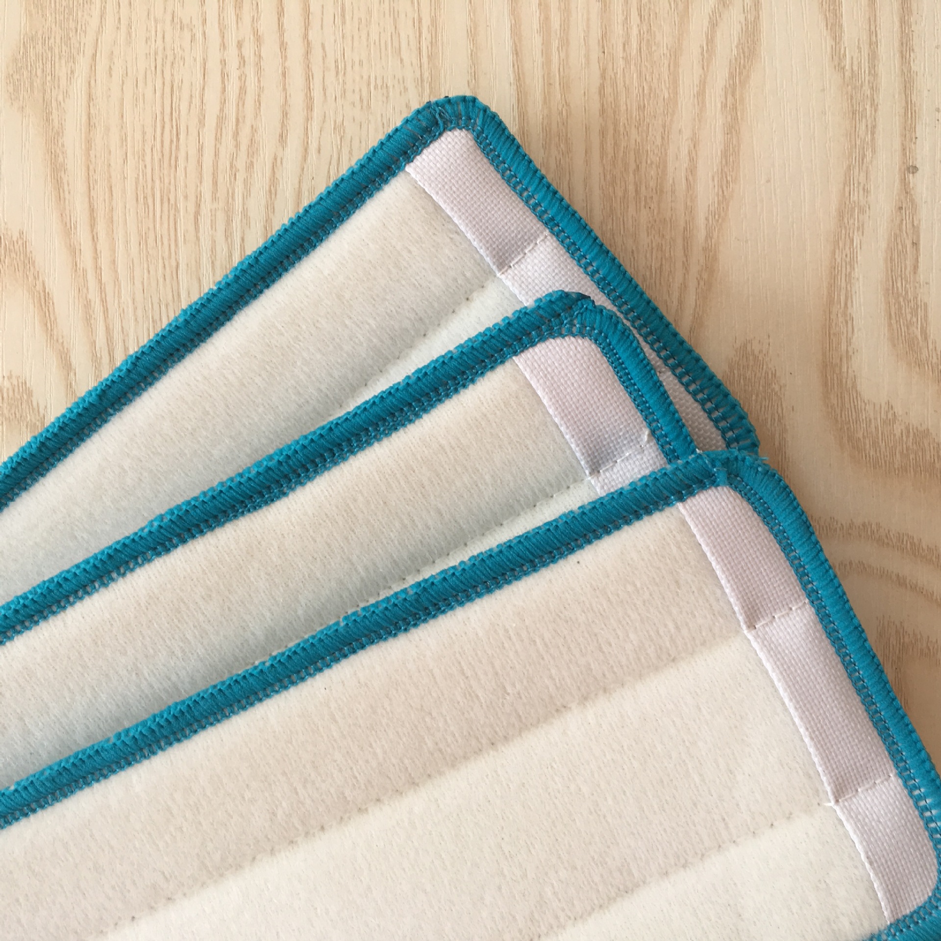 产地货源平板拖把替换头 纤维粘扣式定制38cm蓝色 平板拖把替换布