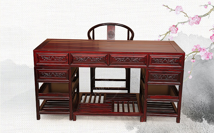 厂家现货中医馆诊桌书画桌案仿古榆木办公桌椅诊断桌中医实木桌椅