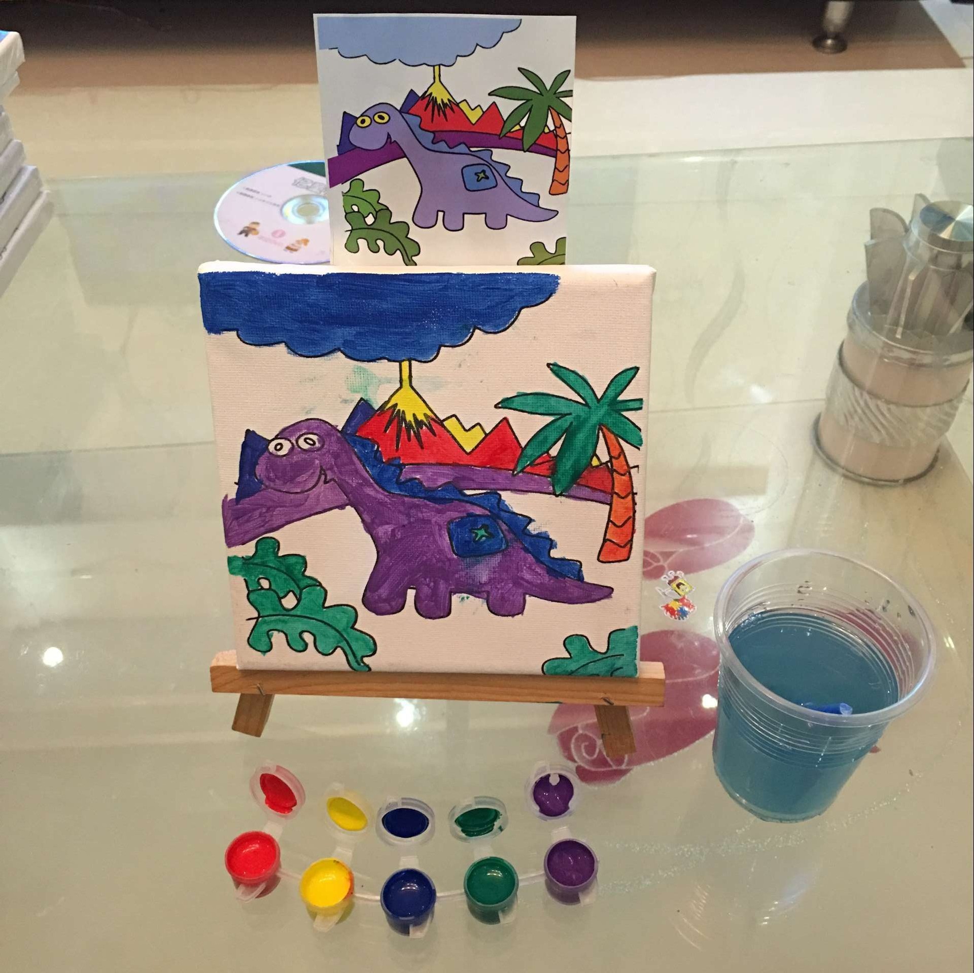 儿童diy手绘油画框(24*30cm)卡通图案美术培训兴趣艺术