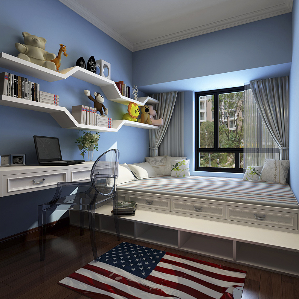 榻榻米定制简约现代卧室床书柜衣柜飘窗柜简欧日式榻榻米地台定做