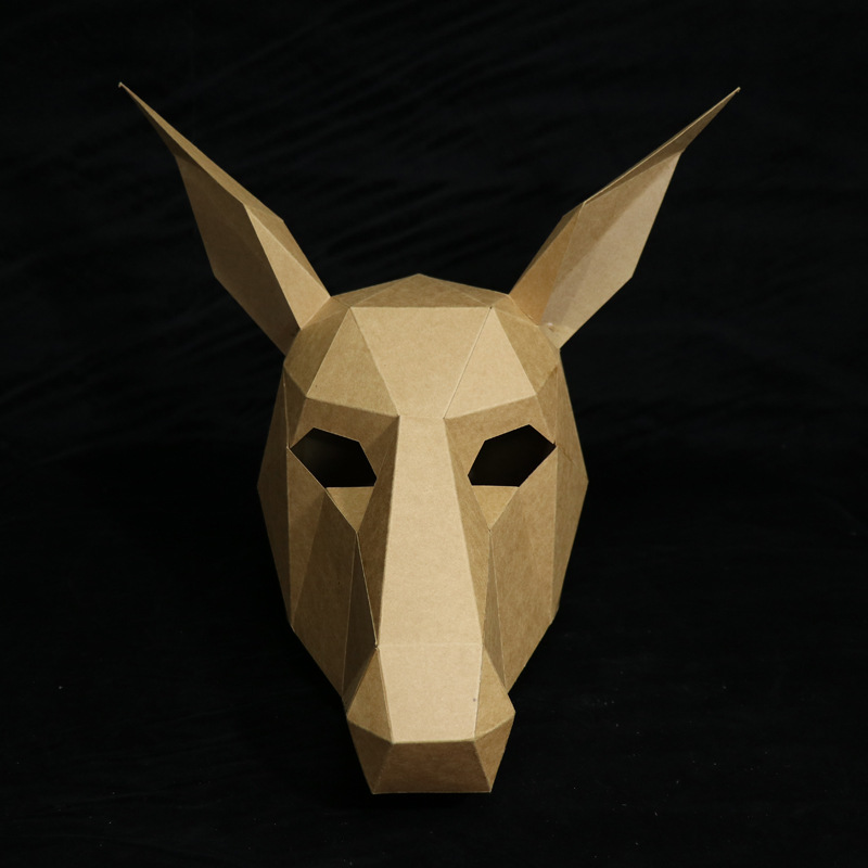 马头创意面具 纸头套 diy材料包派对整蛊搞怪摄影 萌物面具