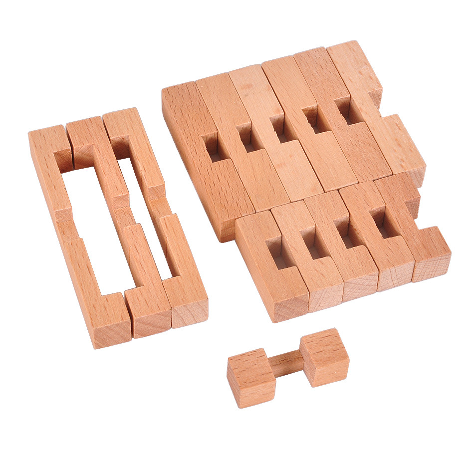 木制成人古典益智玩具孔明锁鲁班锁十五通十五根小菠萝榉木