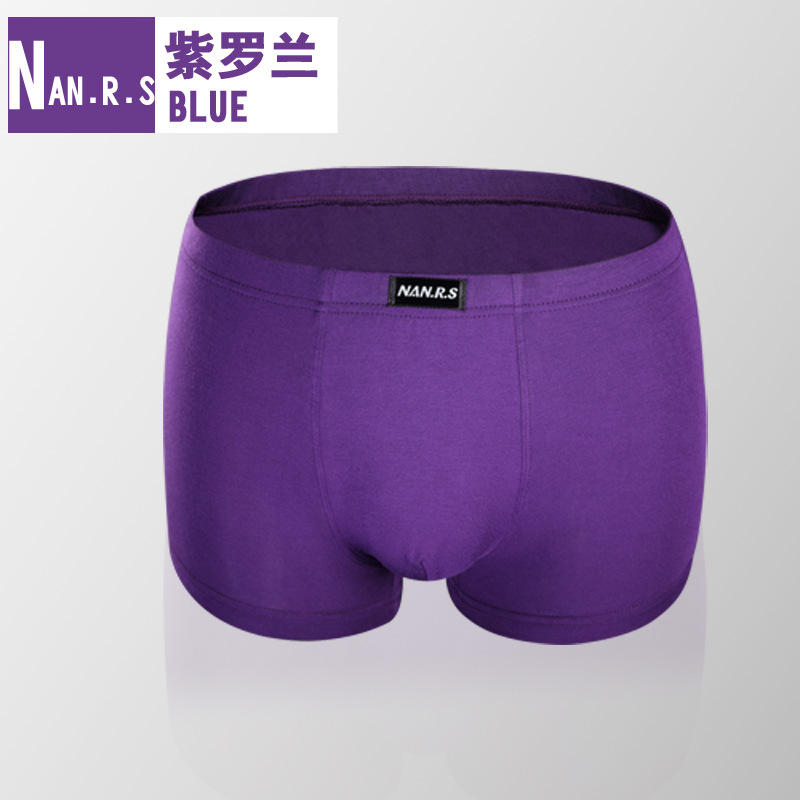 Men's Underwear Solid Color Men's Boxers Mid-Waist Modal Boxer Briefs Youth Shorts Underpants Factory Wholesale