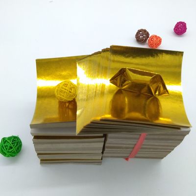 厂家直销金银元宝纸覆膜金箔纸折元宝纸9.5*12厘米佛教祭祀用品