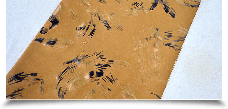 麂皮绒烫金激光烧花压花几何印花秋冬时尚女装麂皮绒风衣外套面料