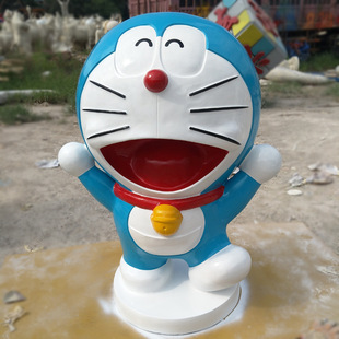 玻璃钢机器猫卡通公仔叮当猫人物雕塑定制 商场迎宾园林景观设计