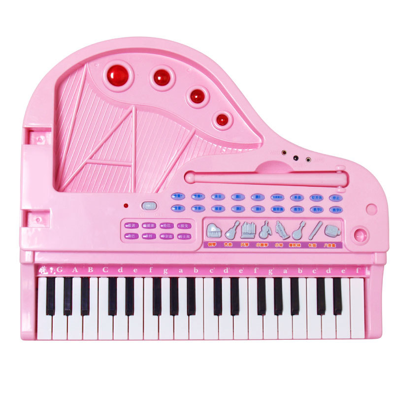 宝丽正品粉色公主钢琴 架子琴 连接电源手机mp3卡拉ok 儿童玩具