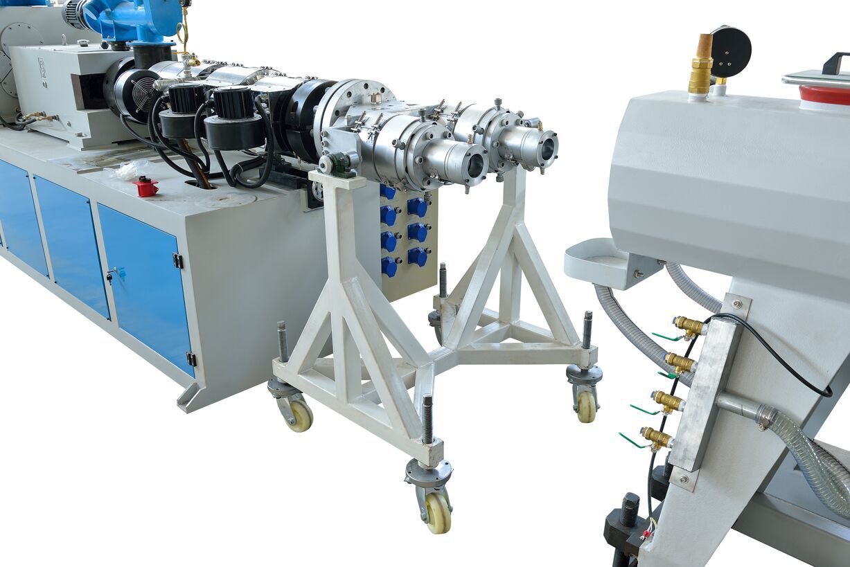 一出二水管挤出生产线 pvc水管双螺杆挤出生产线 一出二水管