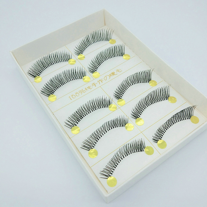 Small Ink Handmade False Eyelashes Seamless Sheer Root 5 Pairs of Tufted Eye Tail Pull Long False Eyelashes M24