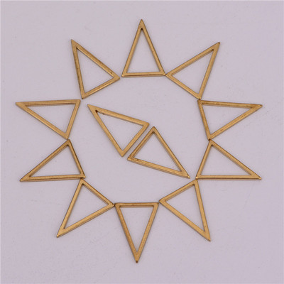18*13mm镂空三角形铜圈几何形状铜饰品配件毛坯简约小挂件jh8094
