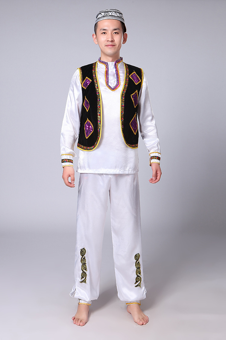 男款新疆回族舞蹈演出服装成人回族维吾尔族少数民族服饰