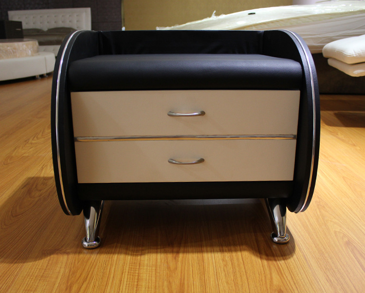 顺德品牌家具一件代发 皮质假二抽屉床头柜 厂家直销简易家具g05