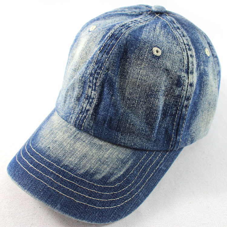 荣泰 加工定制洗水棒球帽 潮时尚牛仔布帽子弯檐光板帽定做