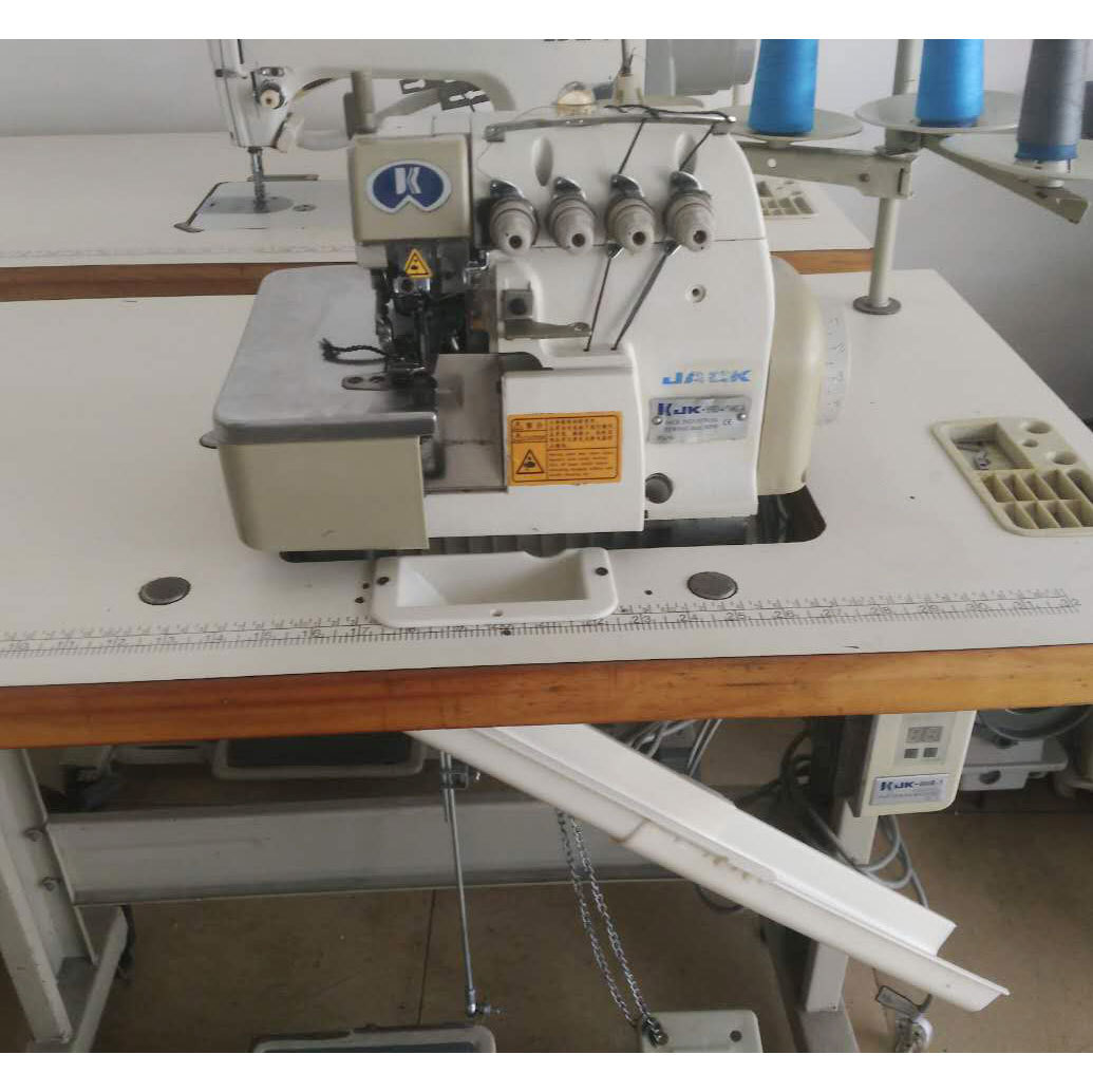 杰克原装包缝机工业缝纫机jack直驱锁边机二手四线打边机扎骨
