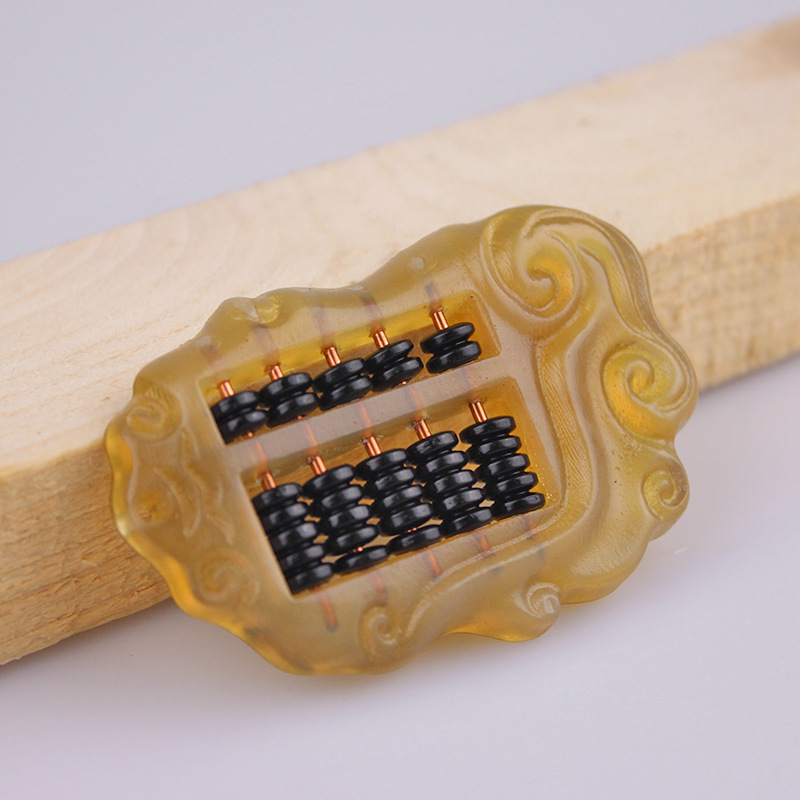 桃木黑牛角如意算盘羊角算盘吊坠挂件手工diy饰品配件文玩配饰