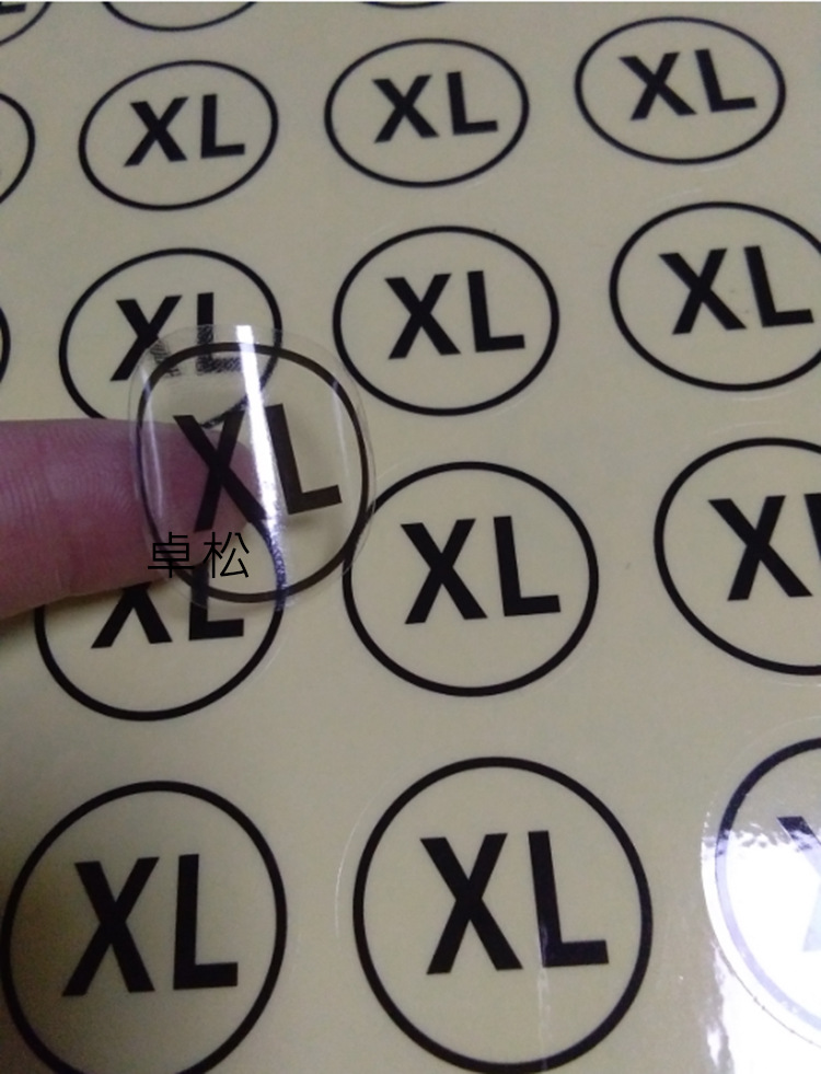3cm圆形不干胶 透明尺码贴 服装码数贴 数字码标签贴 码标贴纸
