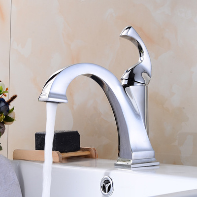 新款水龙头 冷热混水龙头 台盆单孔抬启式铝合金手柄龙头