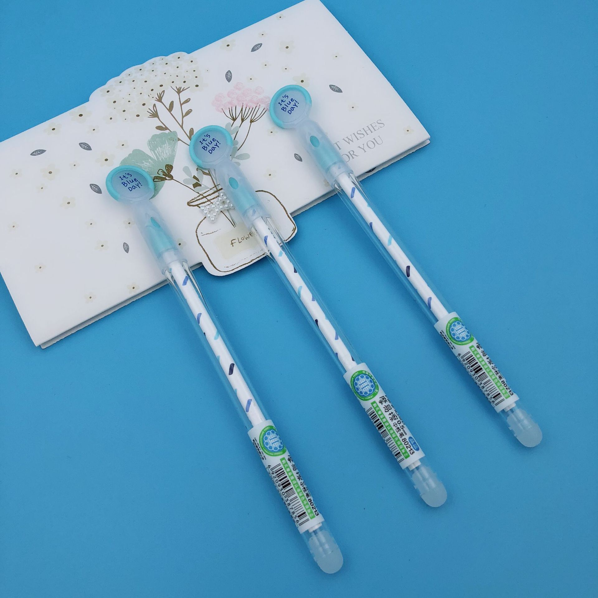 爱好2018年新款80213双头橡皮摩易擦中性笔 学生可擦水性笔0.5mm