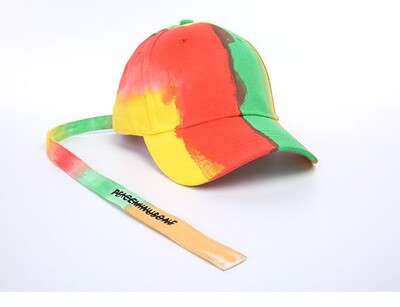 权志龙彩色涂鸦鸭舌帽遮阳百搭嘻哈棒球帽夏季男女休闲弯檐太阳帽