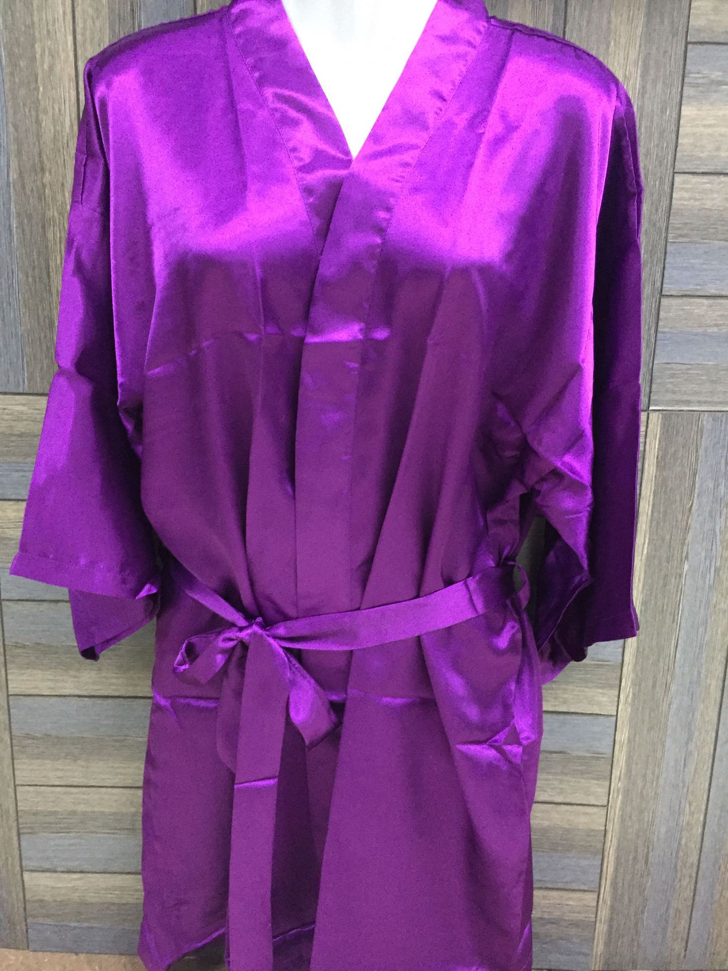 纯色仿真丝睡袍女和服浴袍丝绸春夏家居服日式浴衣短开袍