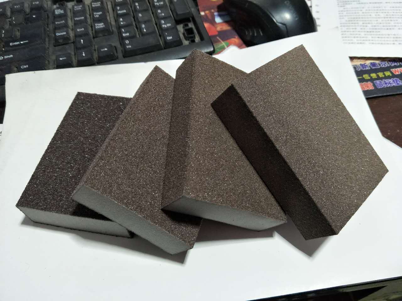 高档海绵砂块100*70*26海绵磨块 木工家具油漆专用海棉块 砂纸块