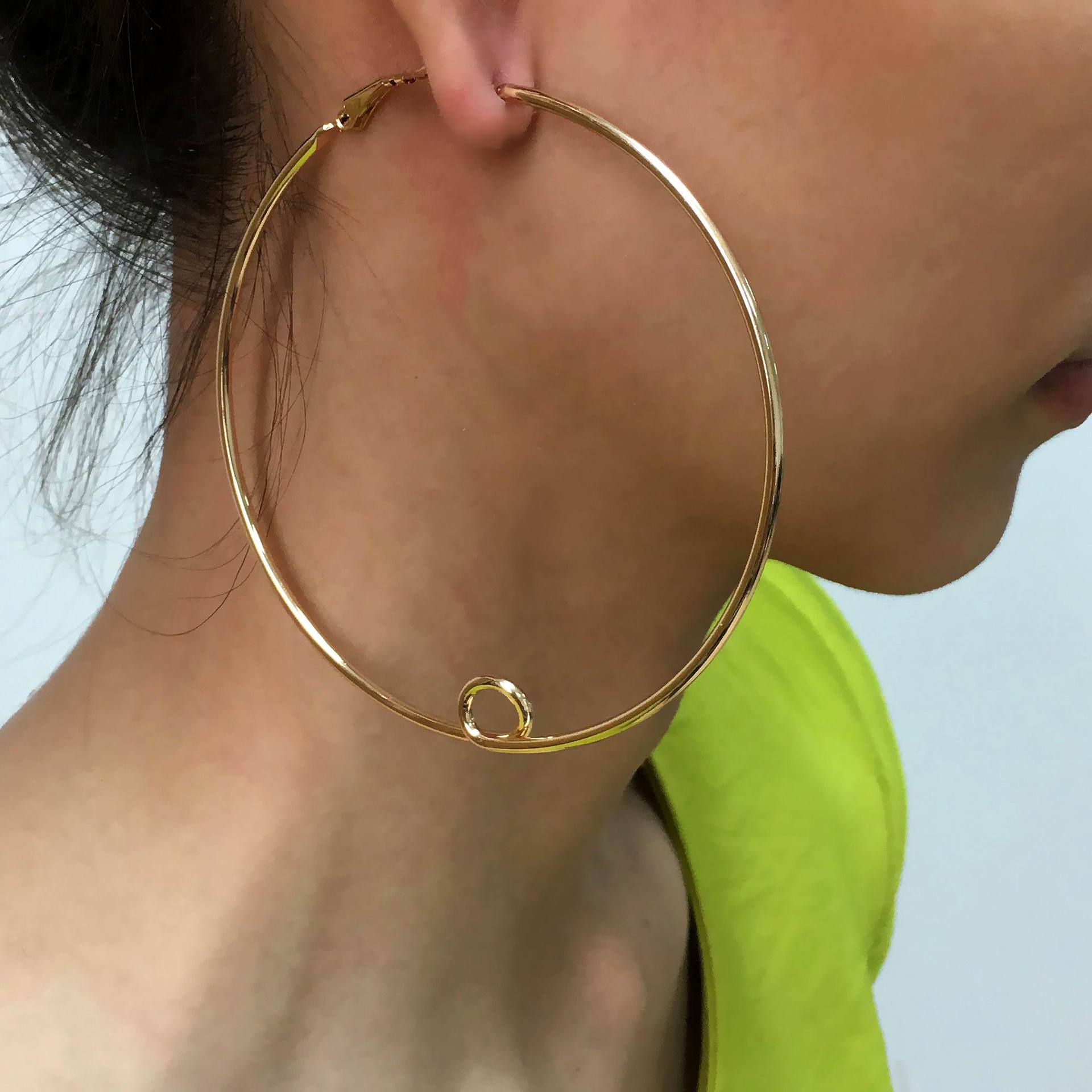 欧美时尚个性流行超大圈圈耳环韩国夜店夸张耳环饰品圆圈耳圈女新