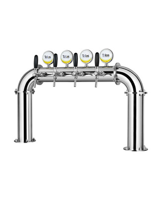 talos塔罗斯酒塔酒柱 啤酒柱门形四孔抛光本色酒柱(带led)