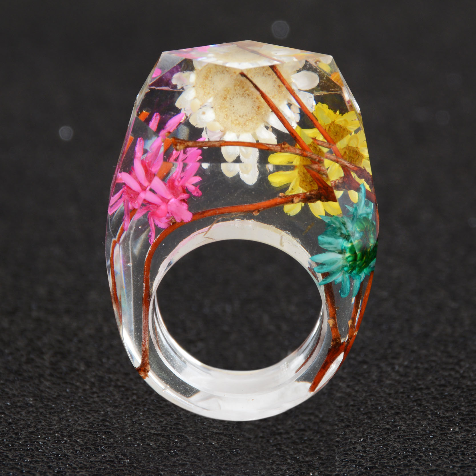 2018外贸新款干花树脂戒指 森系小清新diy手工干花滴胶戒指ng0147