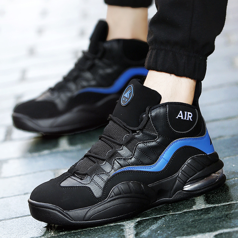 雷翔篮球鞋冬季加绒气垫减震增高男士运动保暖潮流韩版百搭鞋