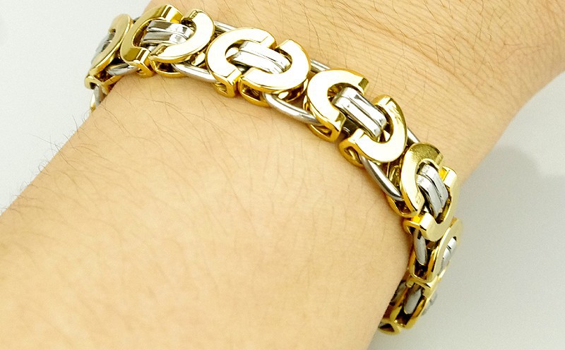 欧美热销拜占庭钛钢手链 帝王回形手工链男士 byzantium 饰品