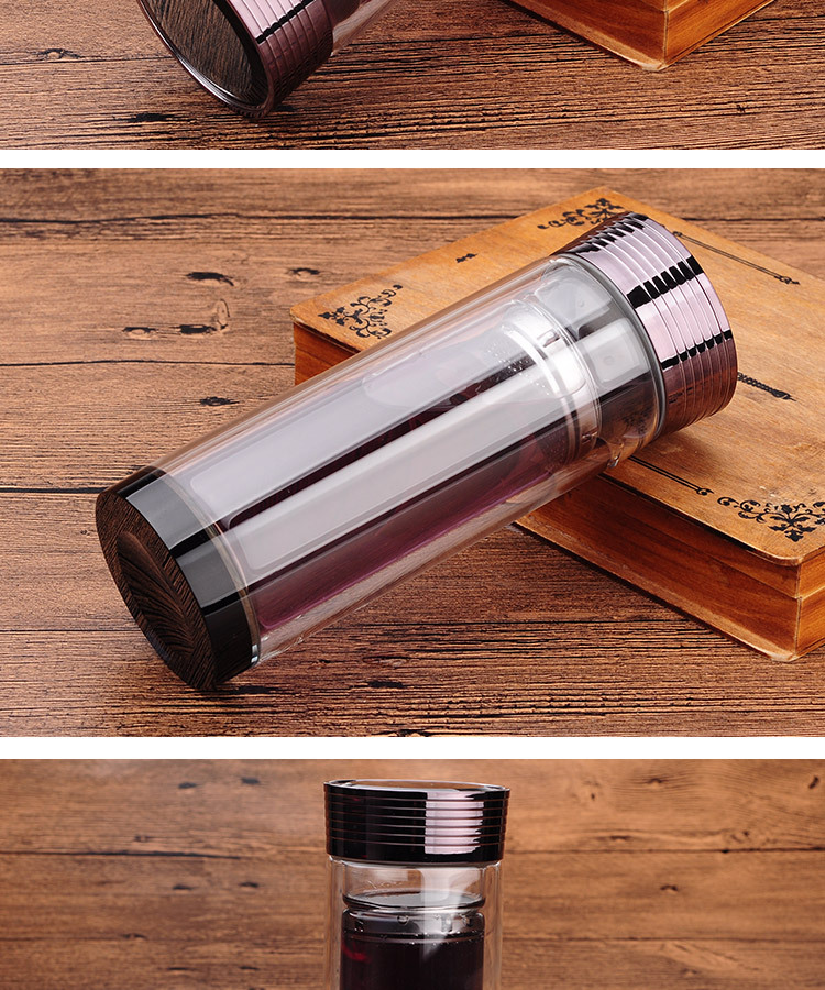 晶立方玻璃杯印字定制双层杯子定做企业广告杯耐高温防烫水杯厂家