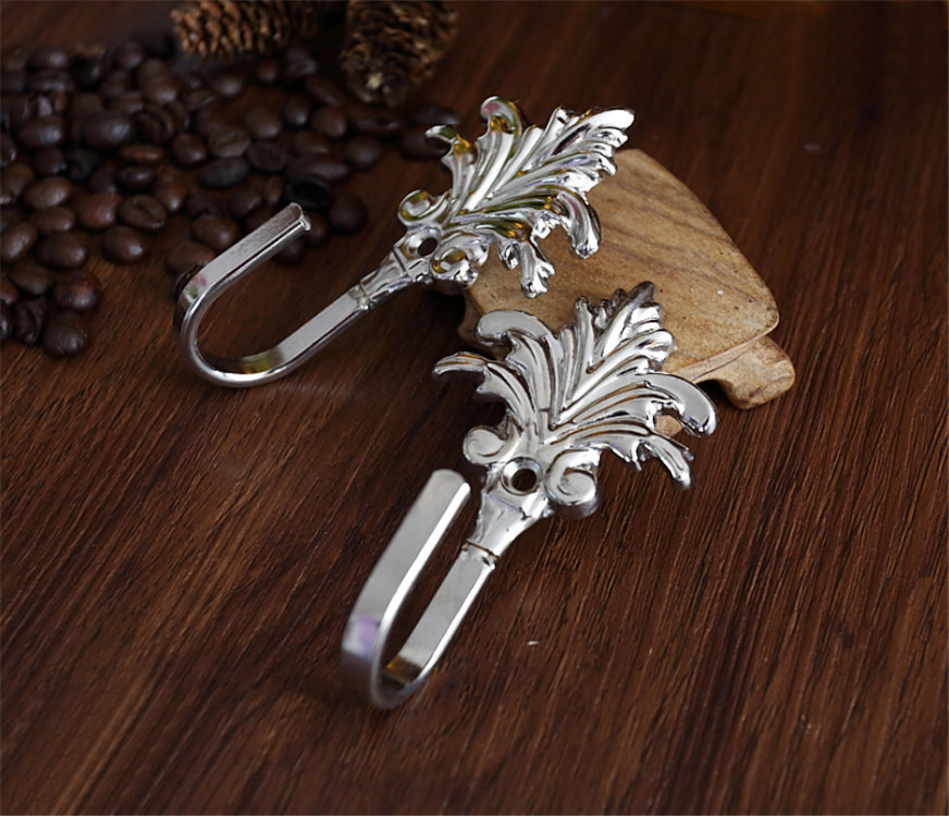 窗饰厂家直供欧式古典枫叶挂钩 锌合金壁钩 窗帘绑带墙钩A561