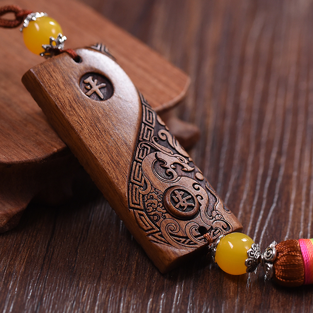 gs026 乌木刻莲花车挂 立体挂件内饰汽车内饰工艺车饰礼品