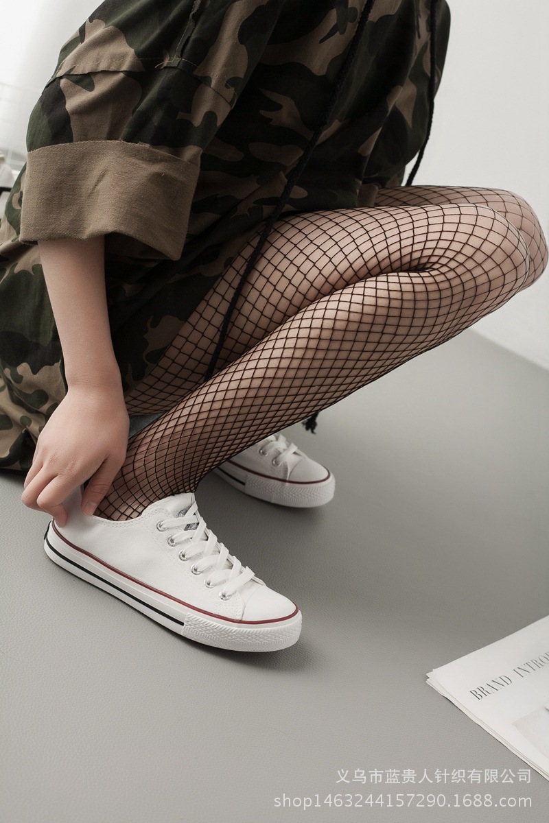 洛丽塔家白色渔网眼连裤袜 镂空网袜裤鱼网袜子长 网袜连裤袜