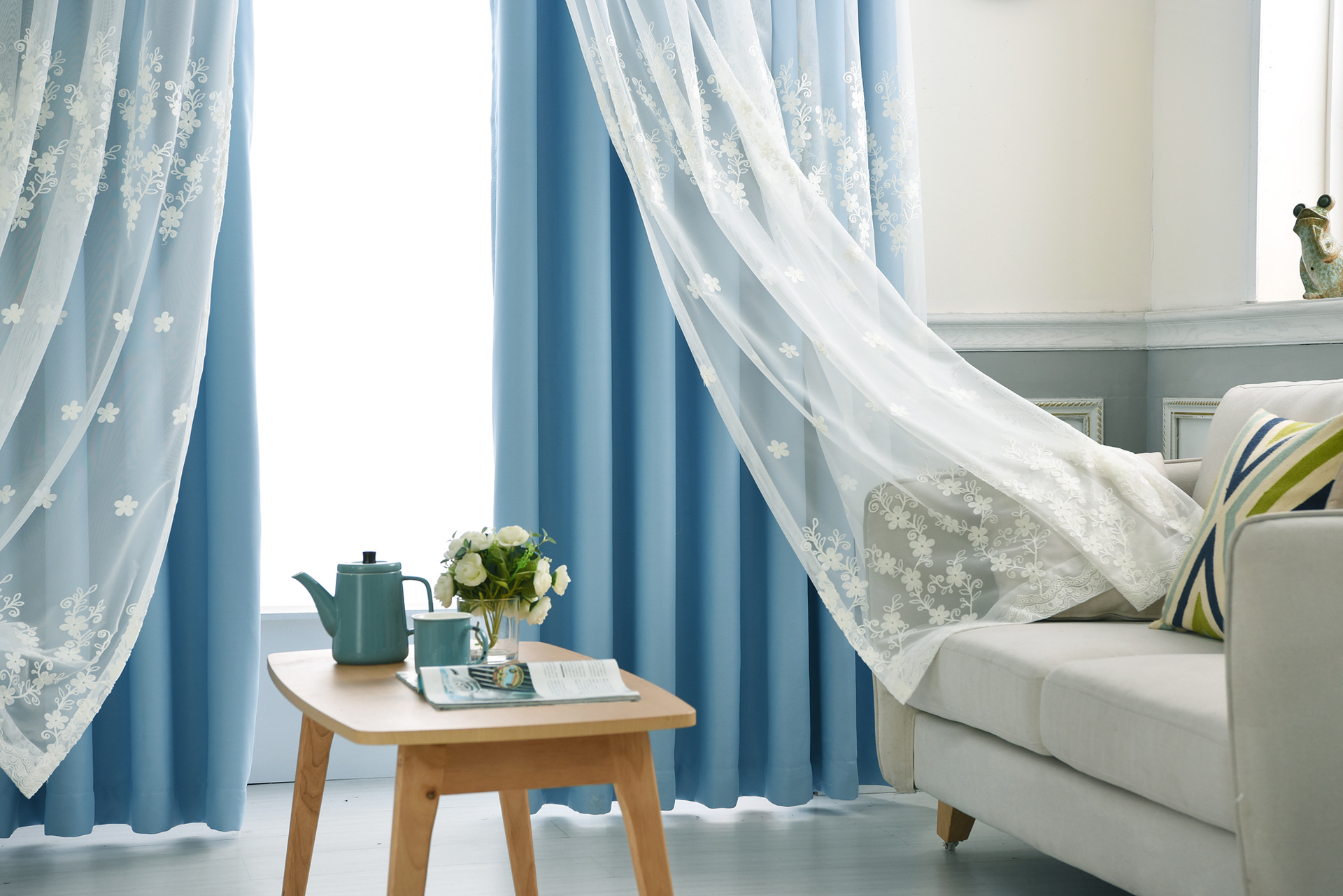 新品全遮光窗帘双层批发窗帘 韩式田园布艺客厅卧室书房阳台直销